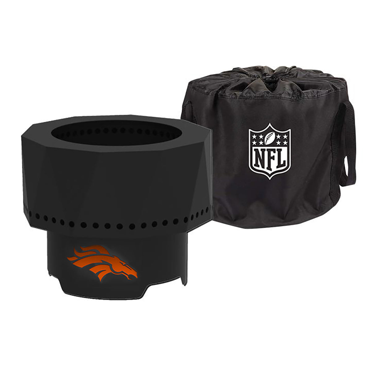 Denver Broncos Smokeless Portable Fire Pit – Blue Sky Outdoor Living